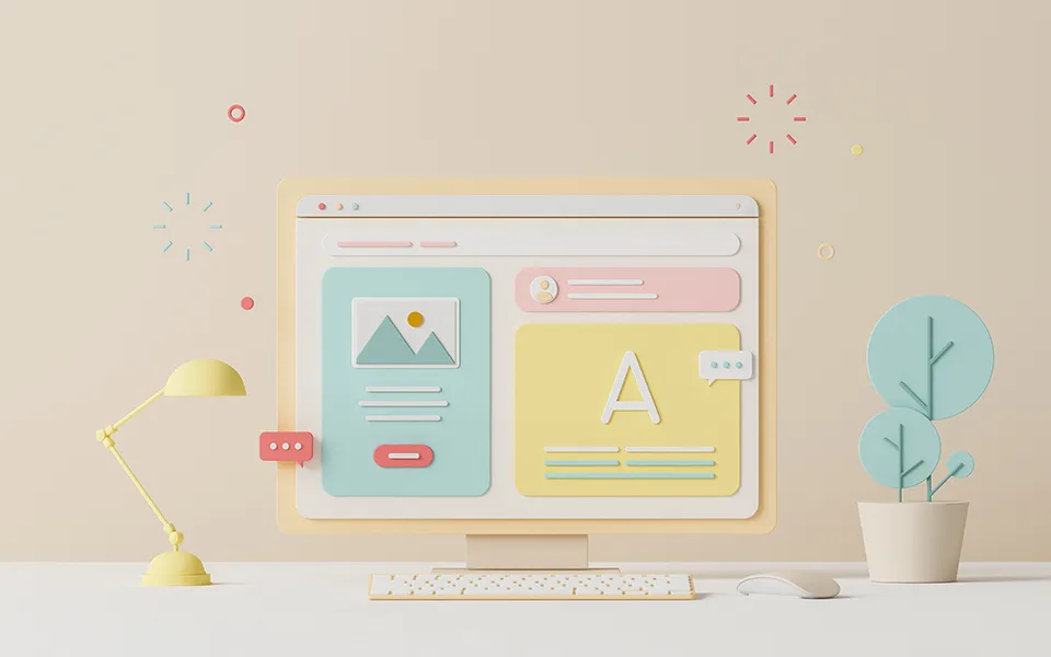 見栄えがきれいなホームページが映し出されているパソコンの画面